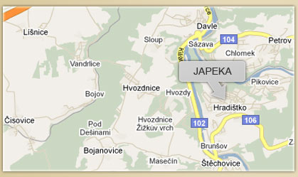 Mapa restaurace Japeka